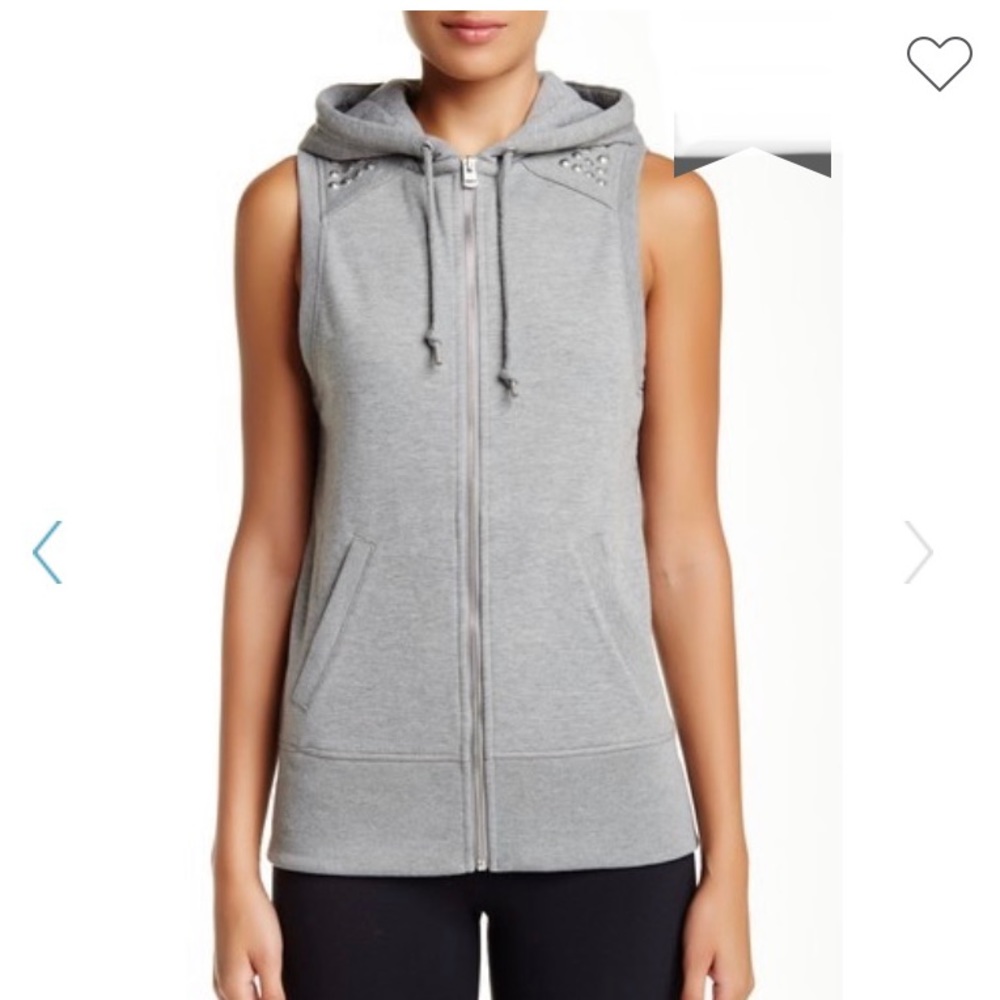 Lorna Jane Nicoletta Sleeveless gray full zip hoodie